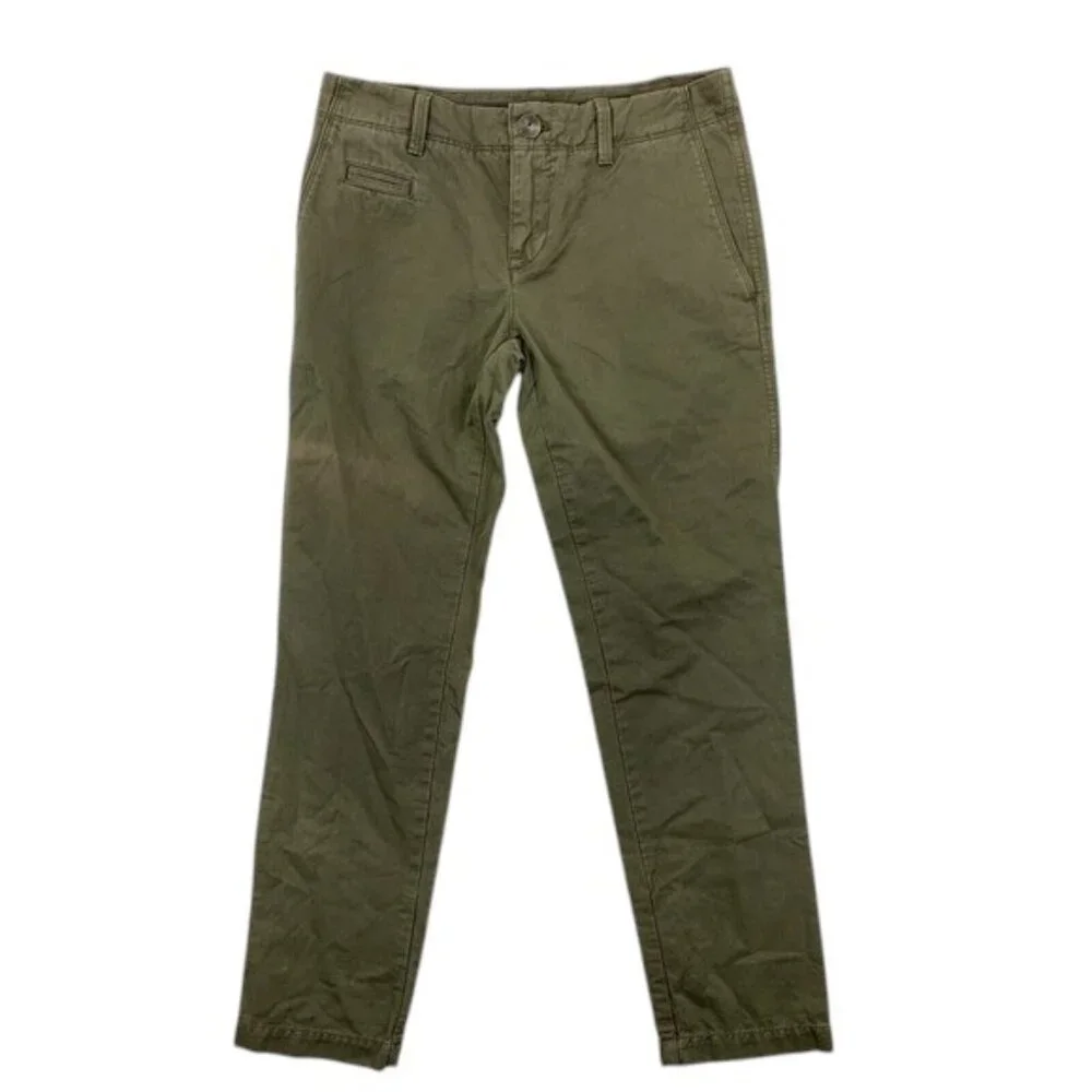 Banana Republic Chino Pants Women's 0 Olive Green NWT Classic Workwear Straight - Picture 1 of 12